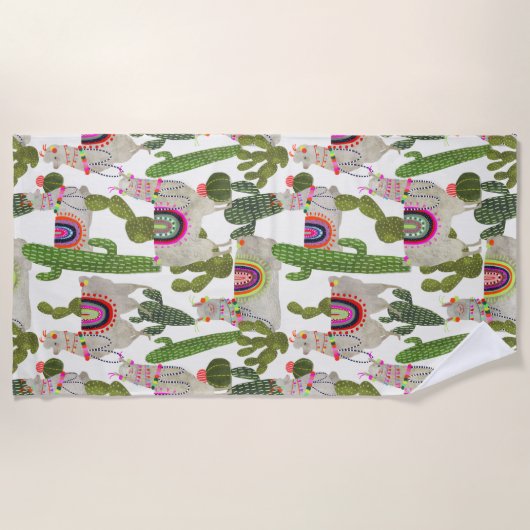 Llamarama Collectie Pattern Strandlaken (Voorkant)