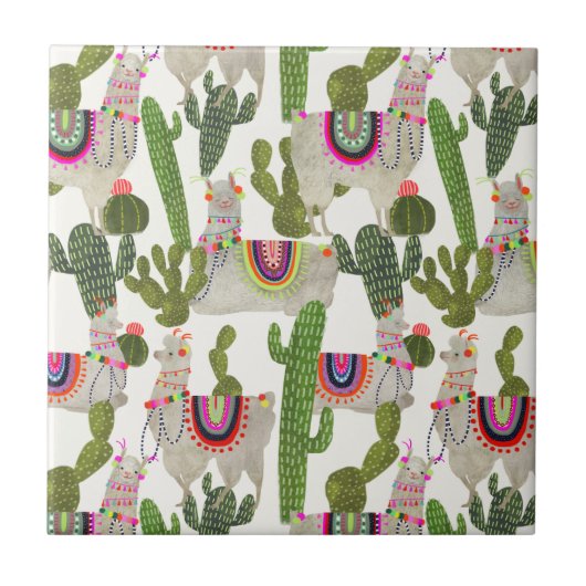 Llamarama Collectie Pattern Tegeltje (Voorkant)