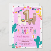 Llamas 1st Birthday Invitation Kaart (Voorkant)