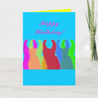 Llama's 5 in Heldere Grafische Llama Kleuren Kaart
