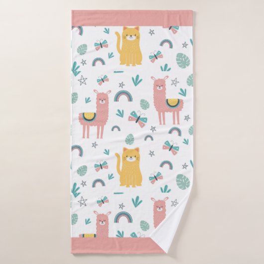Llamas Alapaca Animal Boho Cute Badhanddoek (Badhanddoek)