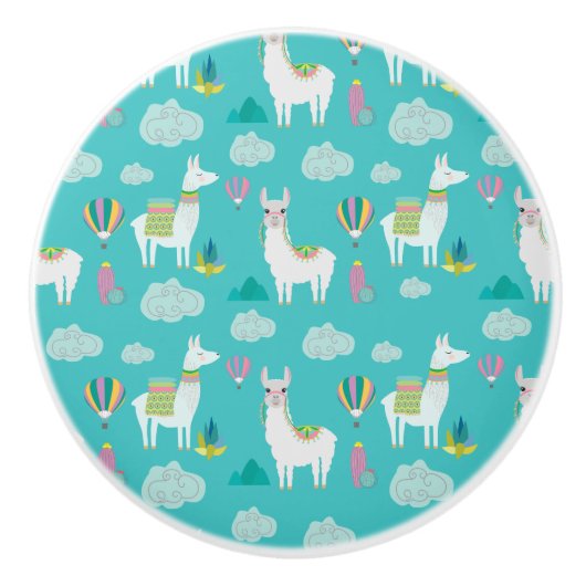 Llamas Alpacas Keramische Knop (Voorkant)