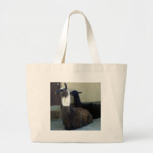Llamas als het Zoo afbeelding Grote Tote Bag
