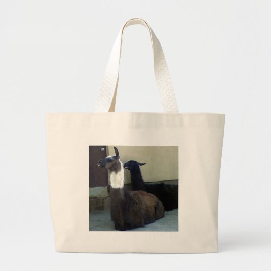 Llamas als het Zoo afbeelding Grote Tote Bag (Voorkant)