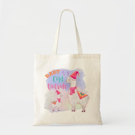 Llamas - Baby het is koud Buiten - Leuke kerst Tote Bag (Voorkant)