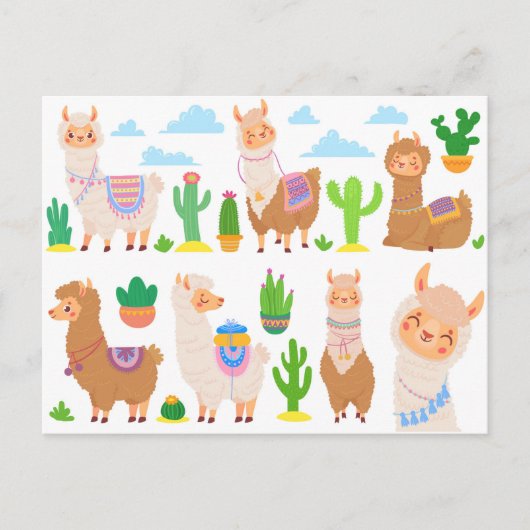 Llamas Briefkaart (Voorkant)