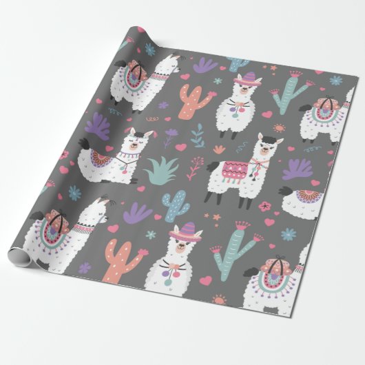 Llamas Cadeaupapier (Uitgerold)