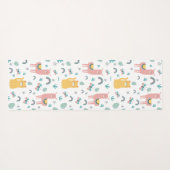 Llamas Cats Alapaca Green Animals Boho Yogamat (Achterkant (horizontaal))