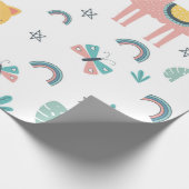 Llamas Cats Alapaca roze Girly Animals Boho Cadeaupapier (Hoek)