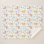 Llamas Cats Alapaca roze Girly Animals Boho Sherpa Deken (Voorkant (horizontaal))