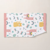 Llamas Cats Alapaca roze Trim Animals Boho Girly Bad Handdoek (Handdoek)