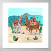 Llama's dieren landschap poster (Voorkant)