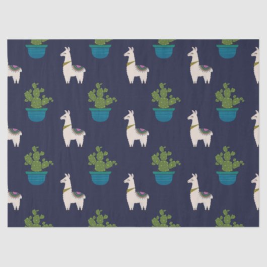 Llamas en Cactus op de ontkoppeling van de marine Tissuepapier (Voorkant)