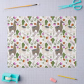 Llamas en Cactus op White Decoupage Tissuepapier (Craft)