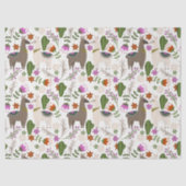 Llamas en Cactus op White Decoupage Tissuepapier (Voorkant)