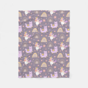 Llama's en Unicorns fleece Blanket