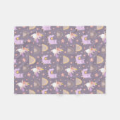 Llama's en Unicorns fleece Blanket Deken (Voorkant (Horizontaal))