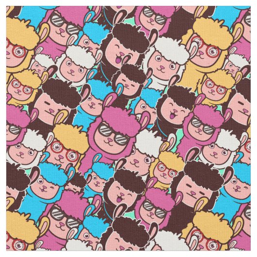 Llamas Fabric Stof (Close Up)