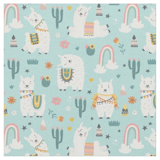 Llamas Fabric Stof (Close Up)