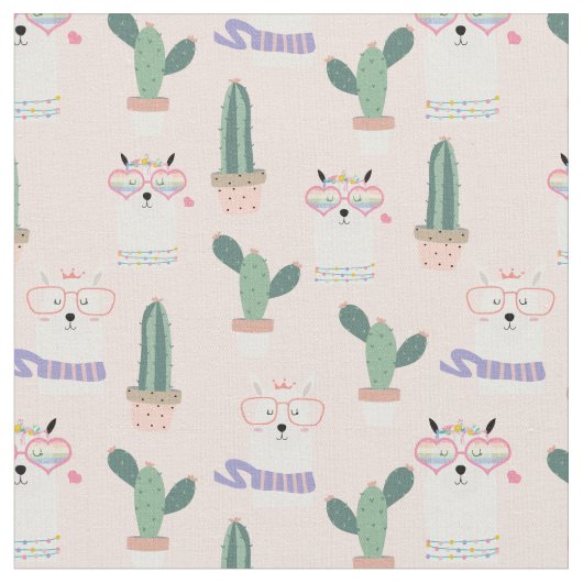 Llamas Fabric Stof (Close Up)