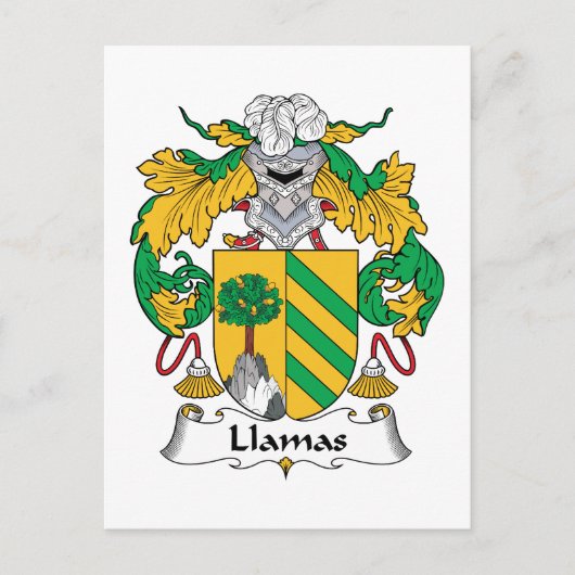 Llamas Family Crest Briefkaart (Voorkant)