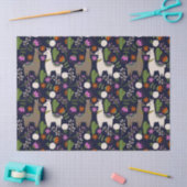 Llamas, Flowers en Cactus op de ontkoppeling van d Tissuepapier (Craft)