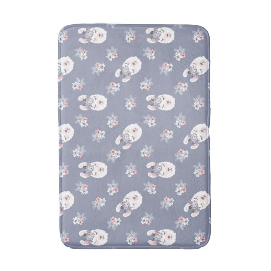 Llamas & Flowers Patroon Badmat (Voorkant Verticaal)