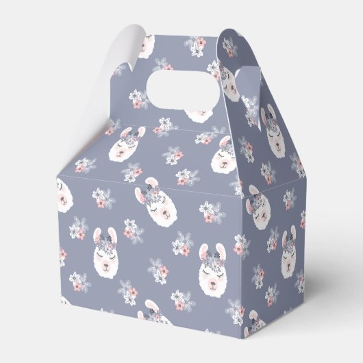 Llamas & Flowers Patroon Bedankdoosjes (Voorkant Zijde)