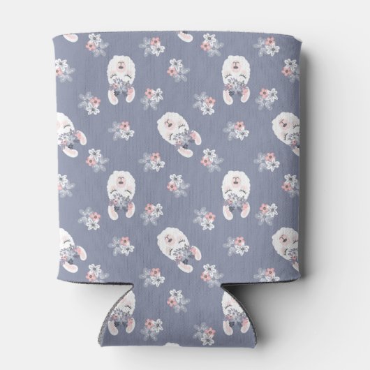 Llamas & Flowers Patroon Blikjeskoeler (Achterkant)