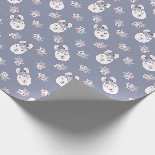 Llamas & Flowers Patroon Cadeaupapier (Hoek)