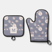 Llamas & Flowers Patroon Ovenwant & Pannenlap Set (Voorkant)