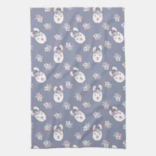 Llamas & Flowers Patroon Theedoek