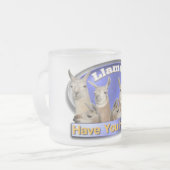 Llamas, HEB JE GEZET? BEDOELD Matglas Koffiemok (Voorkant links)