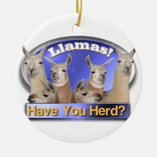 LLAMAS, HEB JE GEZET? PUN INTENSTE ORNATIE KERAMISCH ORNAMENT (Voorkant)