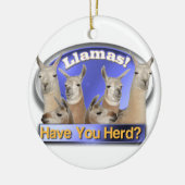 LLAMAS, HEB JE GEZET? PUN INTENSTE ORNATIE KERAMISCH ORNAMENT (Links)