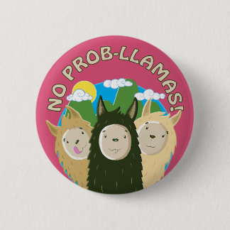 Llamas hebben geen Prob-Llamas Ronde Button 5,7 Cm