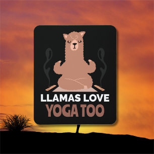Llamas houdt van yoga naar T-Shirt Muismat