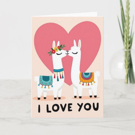 Llama's Ik Hou Van Jou Kaart (Voorkant)