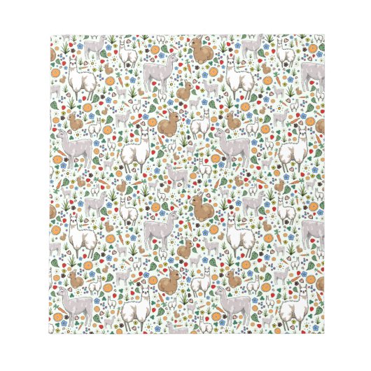 Llamas in Green Notitieblok (Voorkant)