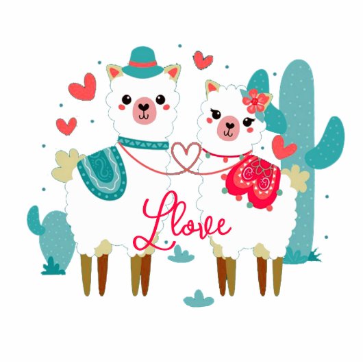 Llamas in Llove custom magnet Fotobeeldje Magneet (Voorkant)