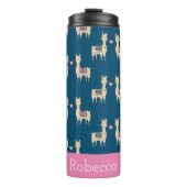 Llamas in Love | Gepersonaliseerd Thermosbeker (Voorkant)