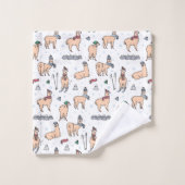 Llama's in Petten- en sorteerpatronen Bad Handdoek (Wasdoekje)