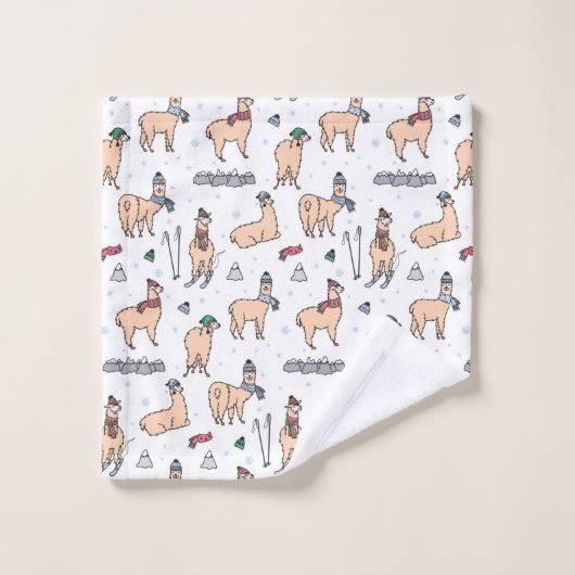 Llama's in Petten- en sorteerpatronen Bad Handdoek (Wasdoekje)