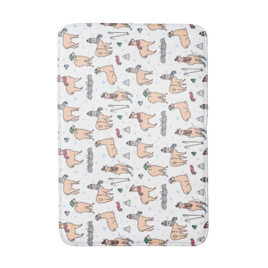 Llama's in Petten- en sorteerpatronen Badmat (Voorkant Verticaal)