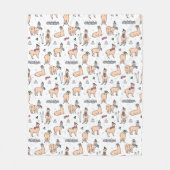 Llama's in Petten- en sorteerpatronen Fleece Deken (Voorkant)