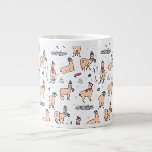 Llama's in Petten- en sorteerpatronen Grote Koffiekop (Voorkant)