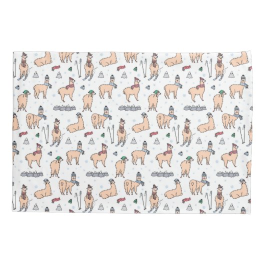 Llama's in Petten- en sorteerpatronen Kussensloop (Achterkant-Links)