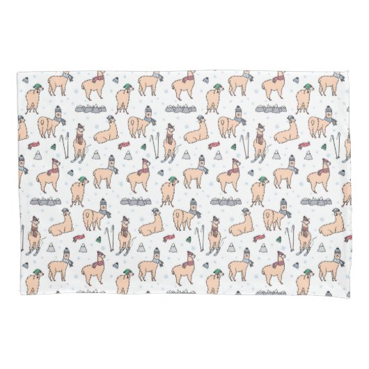 Llama's in Petten- en sorteerpatronen Kussensloop (Voorkant-Links)