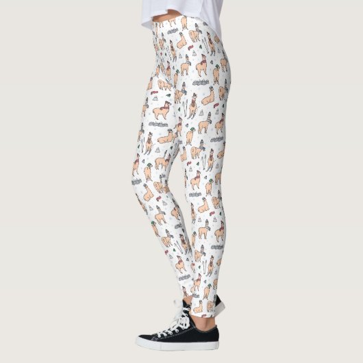 Llama's in Petten- en sorteerpatronen Leggings (Links)