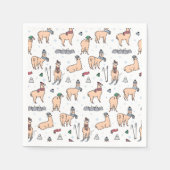 Llama's in Petten- en sorteerpatronen Servet (Voorkant)